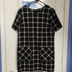 Forever 21 black checkerboard print dress